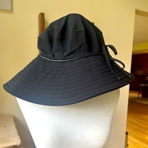 Amazing HTF Eric Javitz Packable Water Repellent Black 🖤 Sunnie Hat Wide Brim🖤